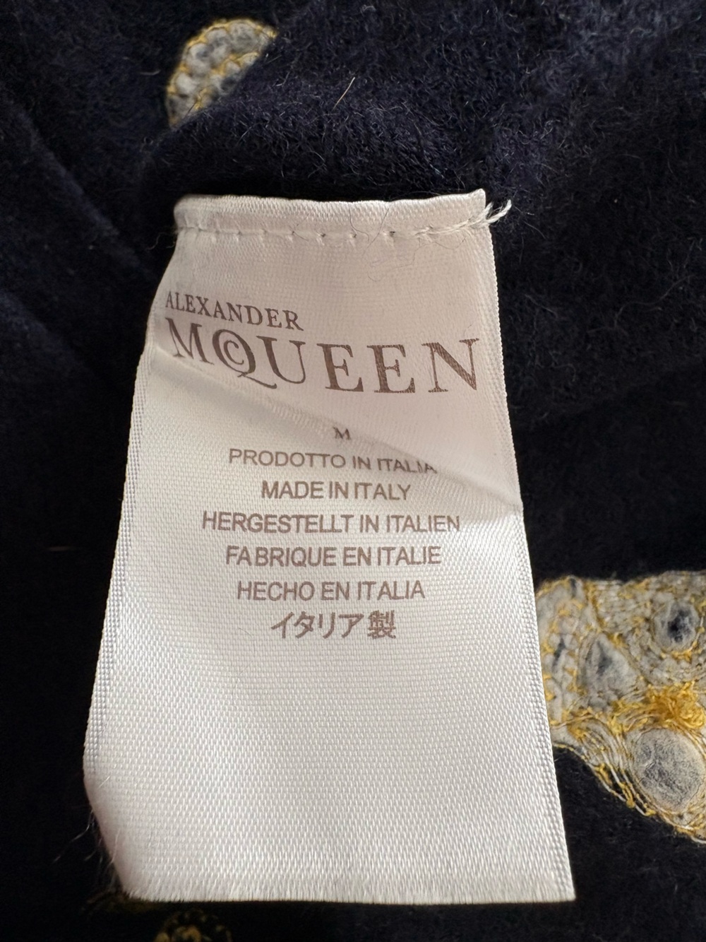 Alexander McQueen 100% Cashmere Skull Print Cardigan Size Medium Made in Italy - Picture 8 of 9